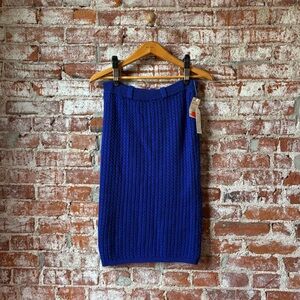 Vintage Cotton Maurice Sasson Blue Skirt With Belt Loops And Tags On Medium